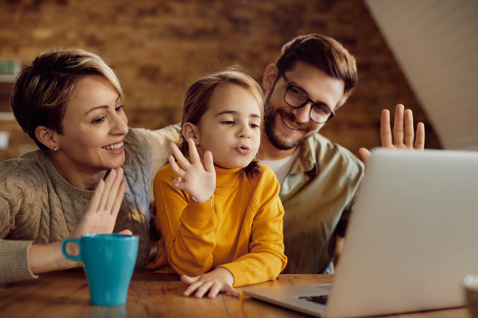 Family using Laptop together